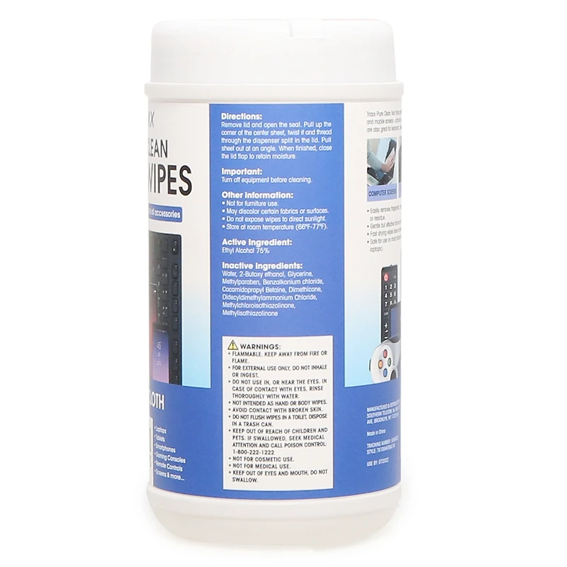 Pure Clean Antibacterial Tech Wipes 100-Count