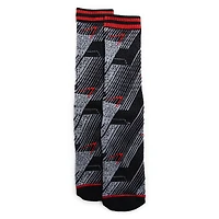 Men's Diagonal Stripe Crew Socks - Red & Black 1 Pair