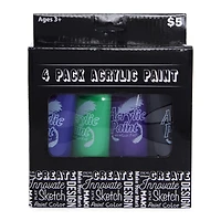 Acrylic Paint Tubes 4-Count Set, 3.4oz Each