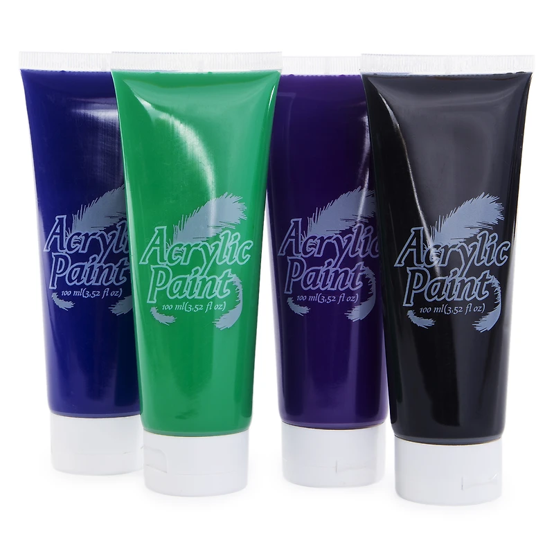 Acrylic Paint Tubes 4-Count Set, 3.4oz Each