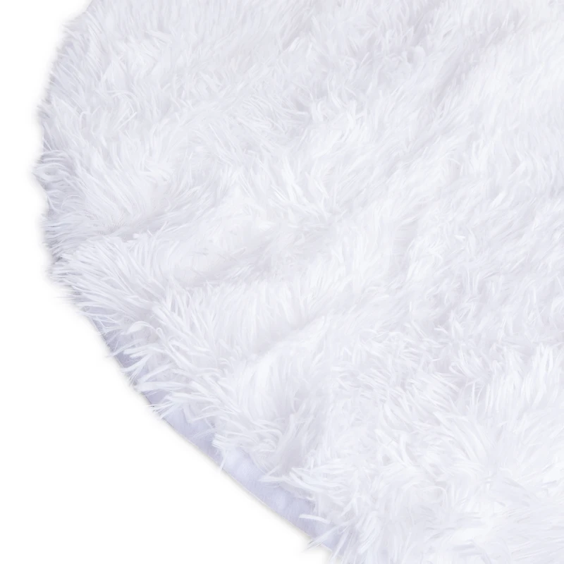 round faux fur accent rug 2.5ft