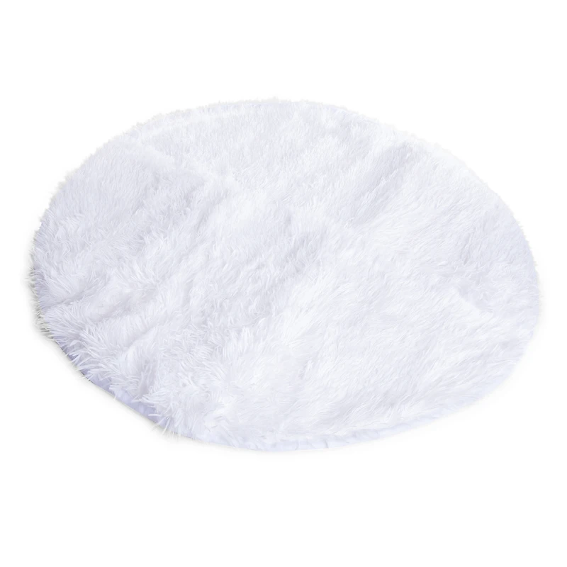 round faux fur accent rug 2.5ft