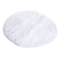 round faux fur accent rug 2.5ft