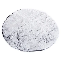 round faux fur accent rug 2.5ft