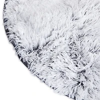 round faux fur accent rug 2.5ft