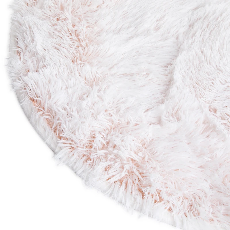 round faux fur accent rug 2.5ft