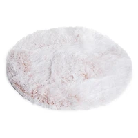 round faux fur accent rug 2.5ft