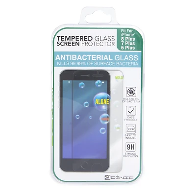 Iphone 8 Plus®/7 Plus®/ 6 Plus® Antibacterial Tempered Glass Screen Protector