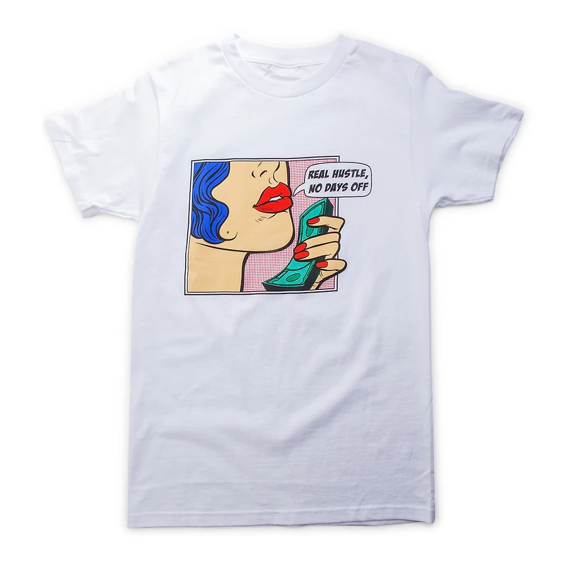'Real Hustle, No Days Off' Pop Art Graphic Tee