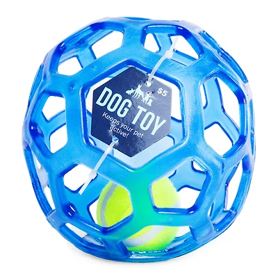geode tennis ball dog toy