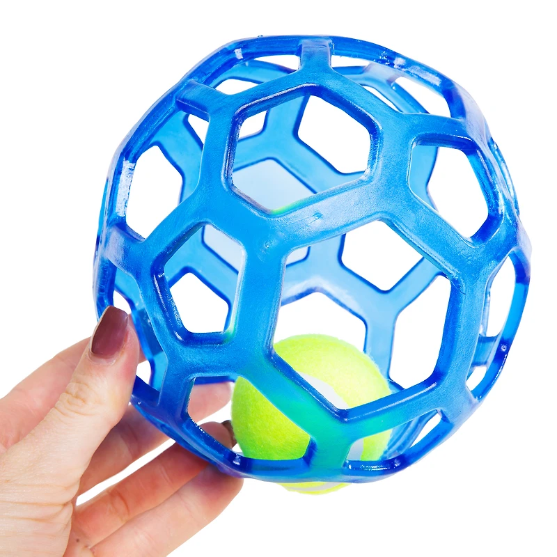 geode tennis ball dog toy