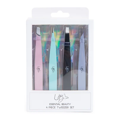 Essential Beauty 4-Piece Tweezer Set