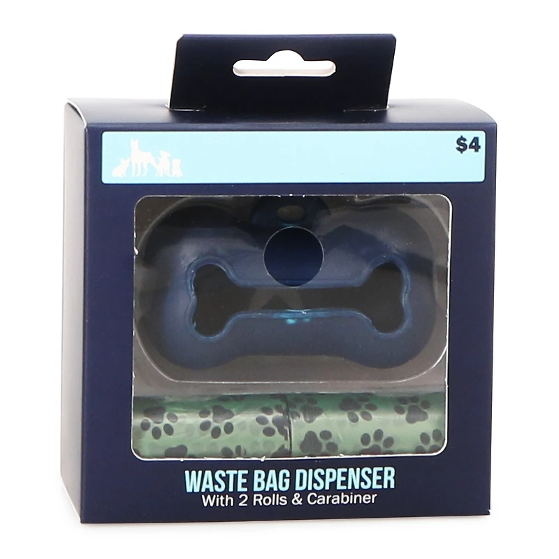 Pet Waste Bag Dispenser W/ 2 Rolls & Carabiner