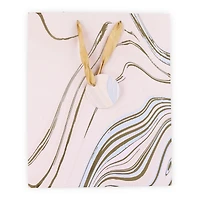 Metallic Marble Gift Bag 10.25in X 12.5in