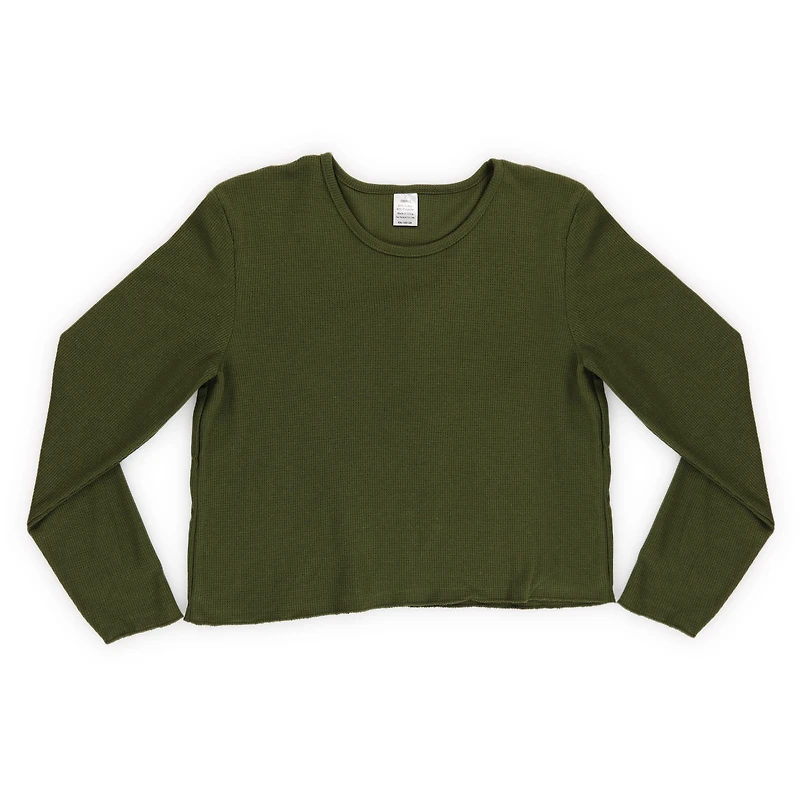 juniors thermal top - olive green