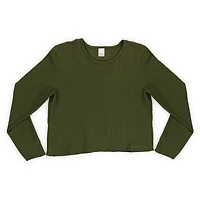 juniors thermal top - olive green