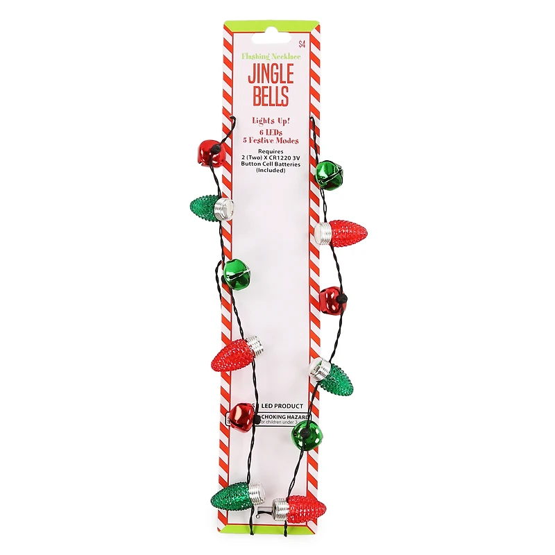 Holiday Jingle Bell Light Up Necklace