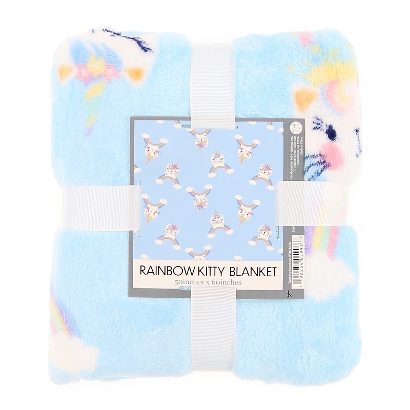 Caticorn Plush Blanket 50in X 60in