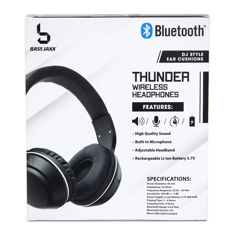 Thunder Dj Style Bluetooth® Headphones W/ Mic