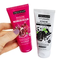 Freeman® For Everyone Face Mask Duo Set - Revitalizing Pomegranate/Detoxifying Charcoal
