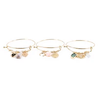 Nature Gold Charm Bracelets 3-Count Set