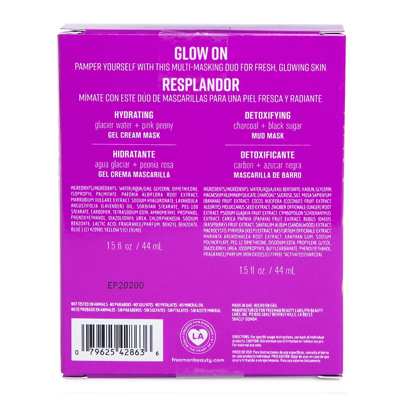 Freeman® For Everyone Face Mask Duo Set - Hydrating/Detoxifying
