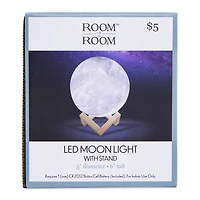 Moon Orb Light W/ Wooden Stand 6in