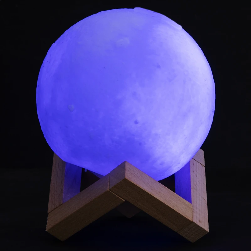 Moon Orb Light W/ Wooden Stand 6in