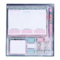 school supplies, stocking stuffer, cute gift, organizer, planner, desk set, desk, schedule, sticky note, office calendar