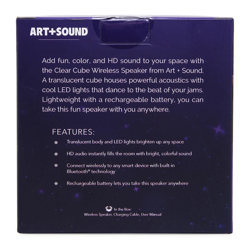 Bluetooth® Translucent Led Cube Speaker 5.5in