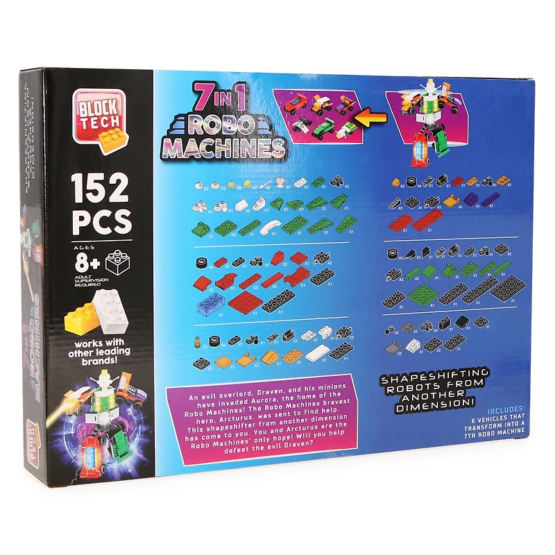 Block Tech™ 7-in-1 Robo Machines 152-Piece Set
