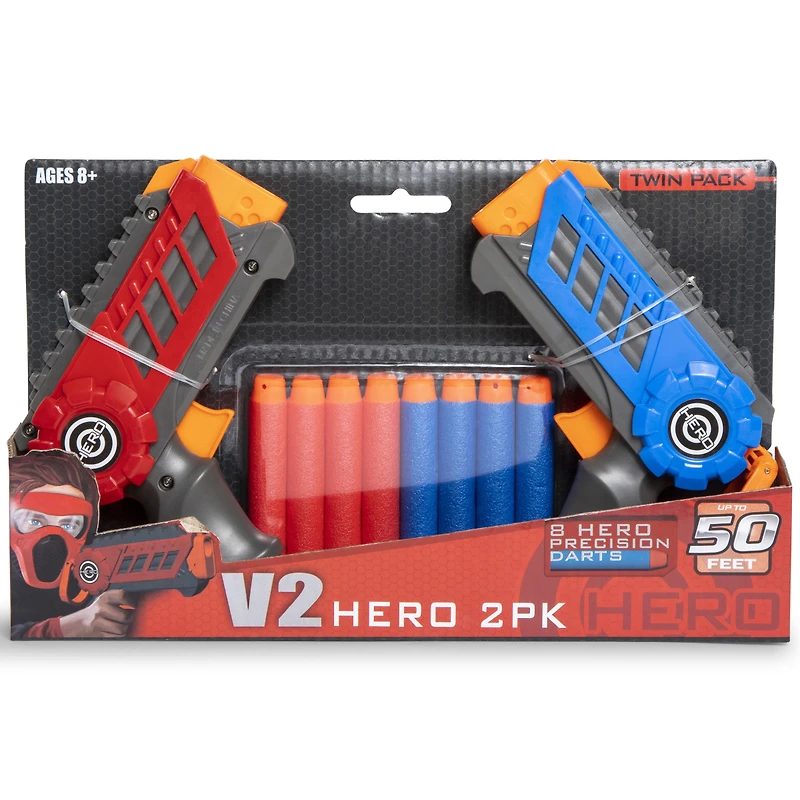 v2 hero precision dart guns 2-pack