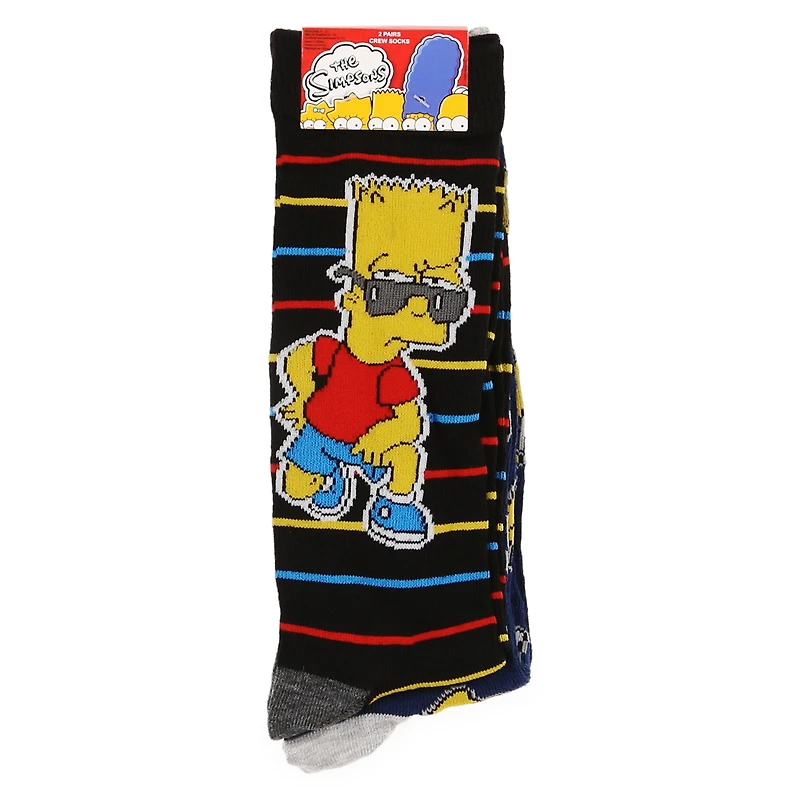The Simpsons™ Bart & Homer Young Men's Crew Socks 2-Pack