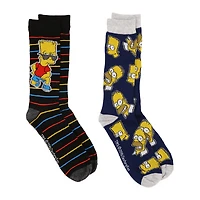 The Simpsons™ Bart & Homer Young Men's Crew Socks 2-Pack