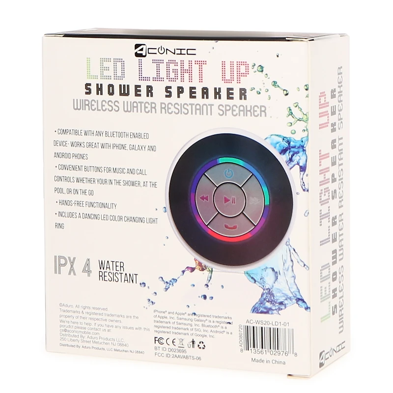 Led Light-Up Bluetooth® Shower Speaker