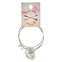 Celestial Silver Charm Bracelets 3-Count Set