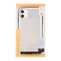 iPhone 11® Slider Storage Phone Case - Silver