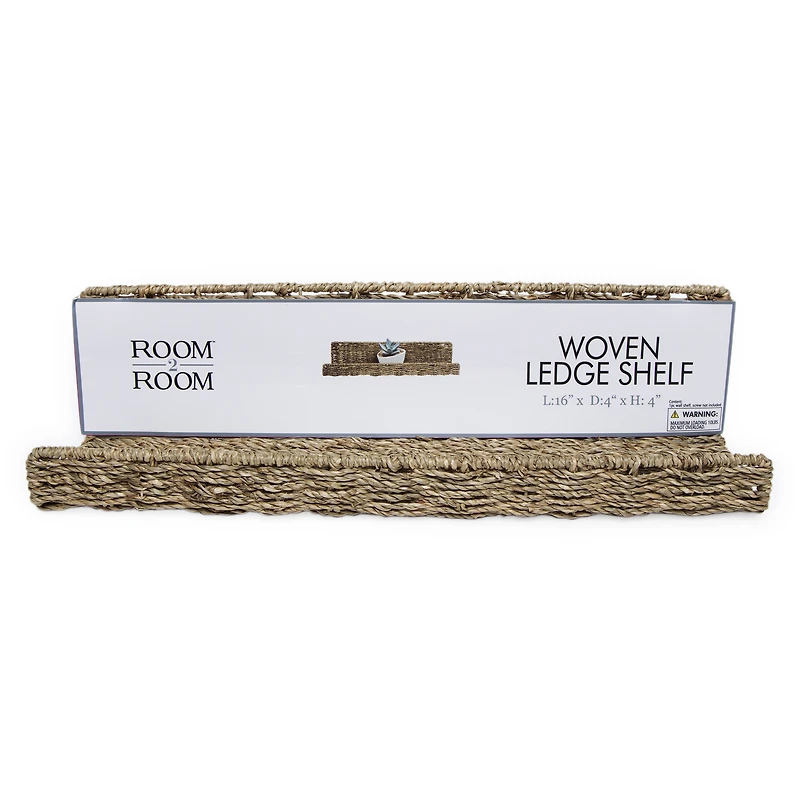 Woven Seagrass Ledge Shelf 16in