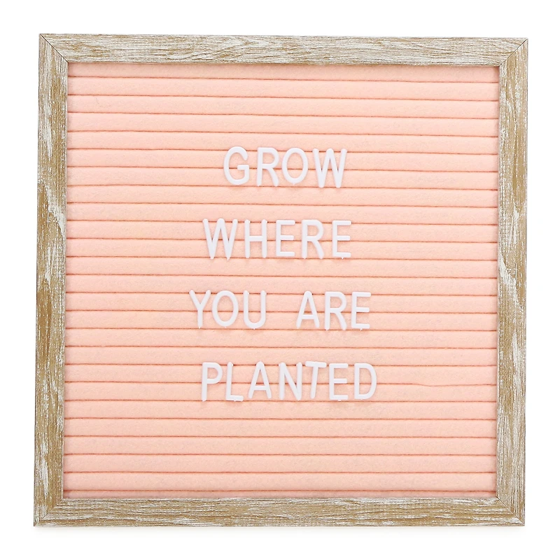 Cafe Felt Letterboard 10in - Peach W/ Wood Frame