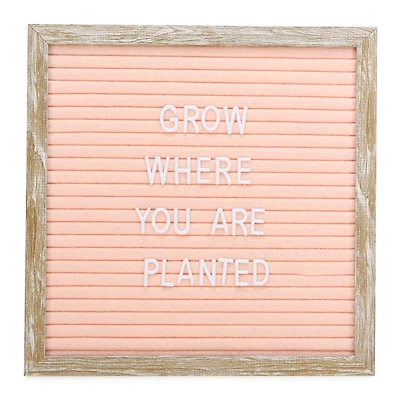 Cafe Felt Letterboard 10in - Peach W/ Wood Frame