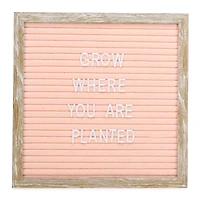 Cafe Felt Letterboard 10in - Peach W/ Wood Frame
