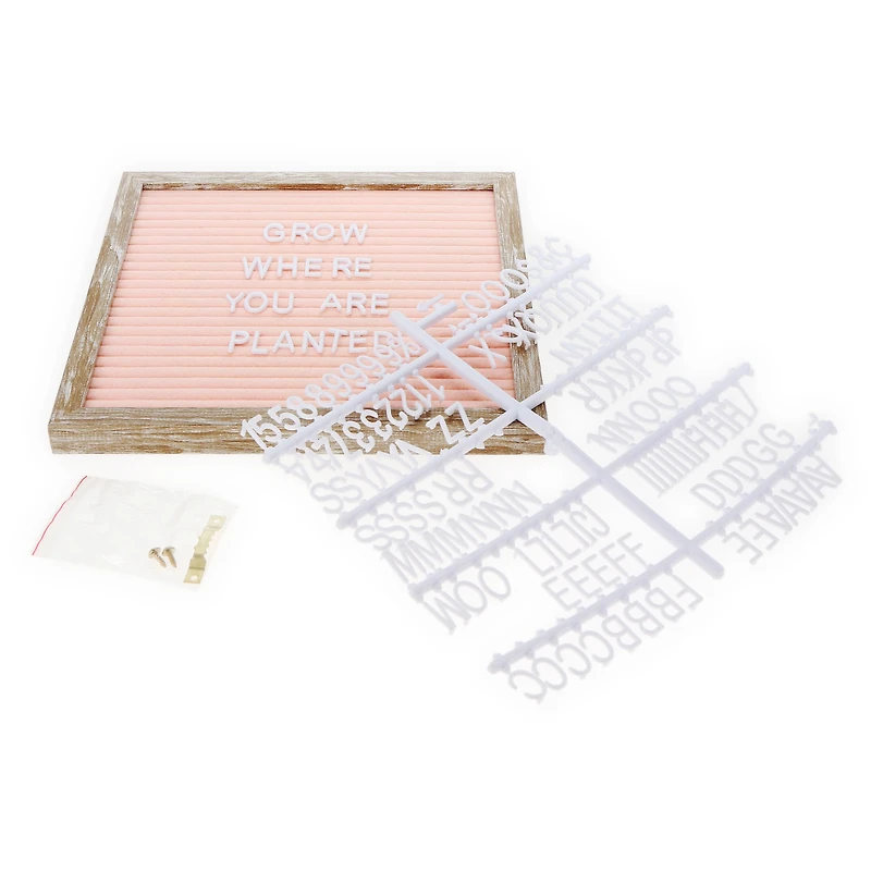 Cafe Felt Letterboard 10in - Peach W/ Wood Frame