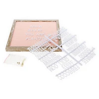 Cafe Felt Letterboard 10in - Peach W/ Wood Frame