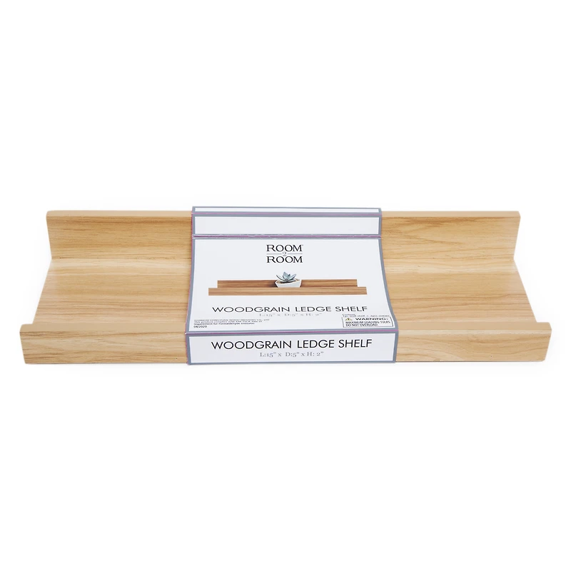 Woodgrain Ledge Shelf 15in