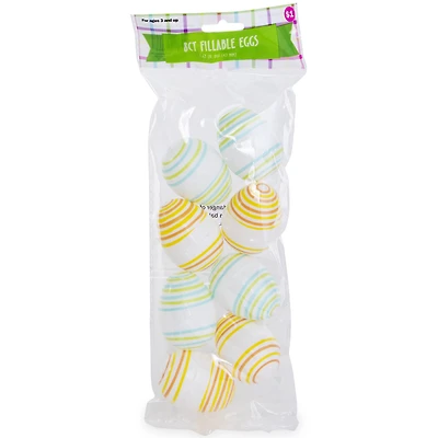 Striped Fillable Easter Eggs 8-Count