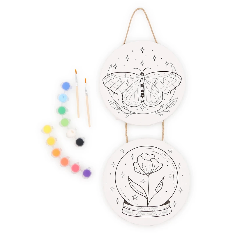 DIY canvas wall art set & paints.