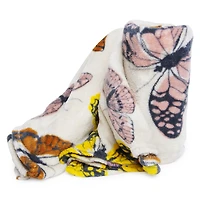 Butterfly Print Plush Blanket 50in X 60in