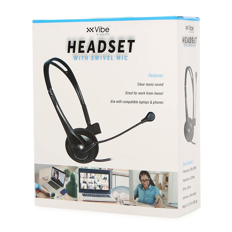 Work Headset W/ Swivel Mic
