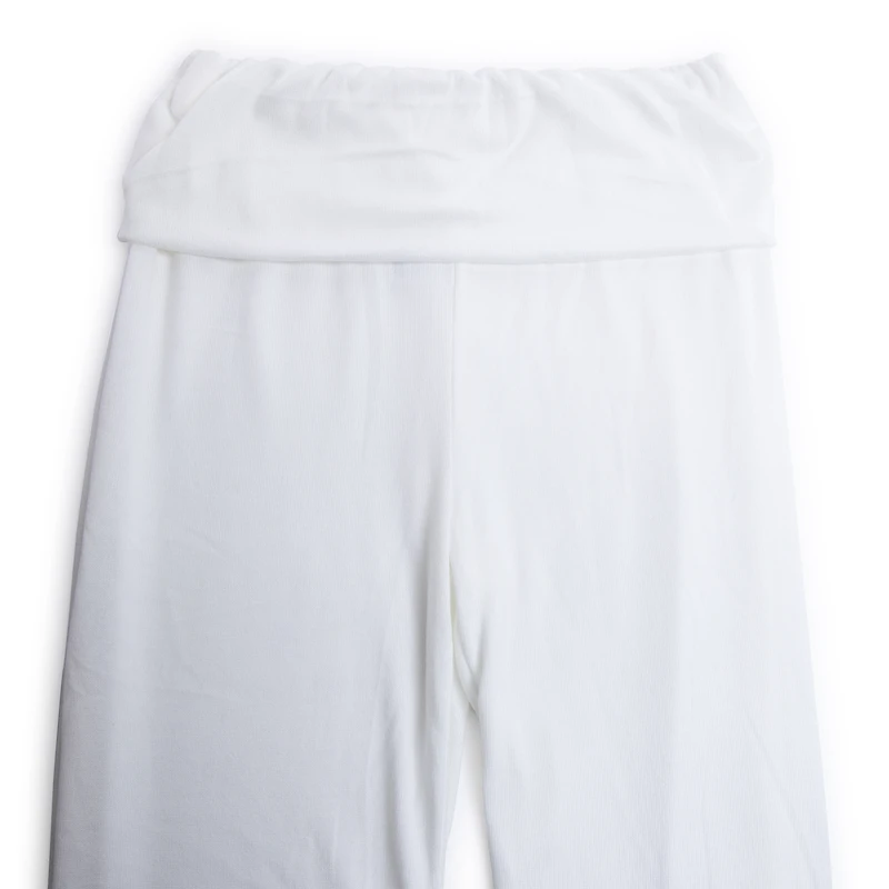 juniors wide leg lounge pants - ivory