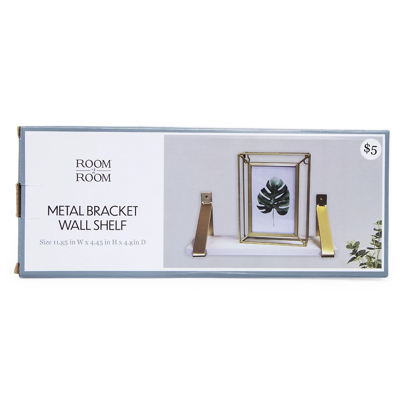 Gold Bracket Wall Shelf 11.85in